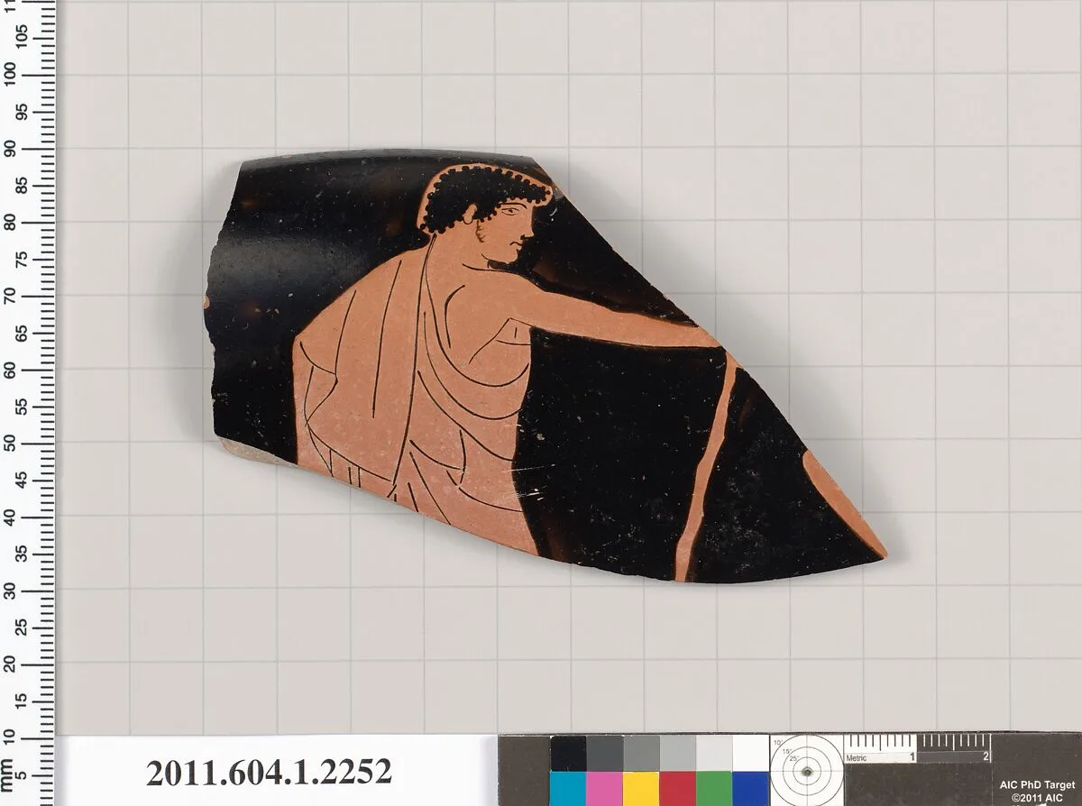 Terracotta rim fragment of a kylix (drinking cup) — Ancona Painter