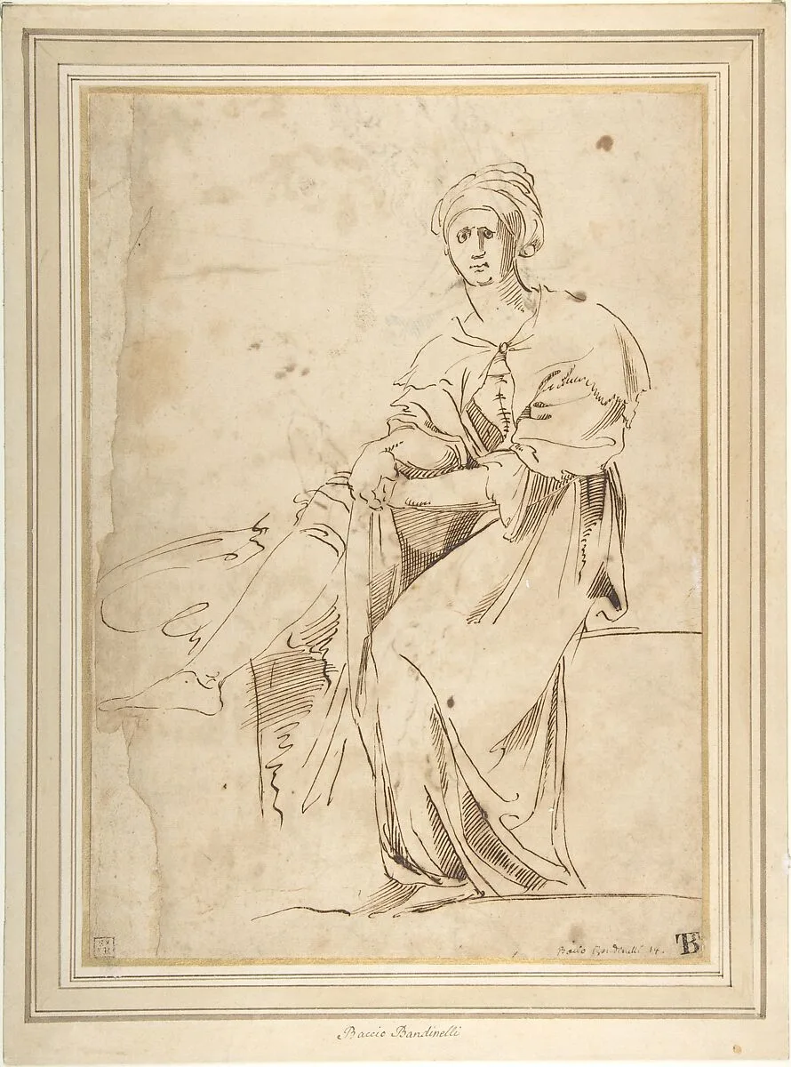 Seated Figure with Cloak and Turban — Baccio Bandinelli