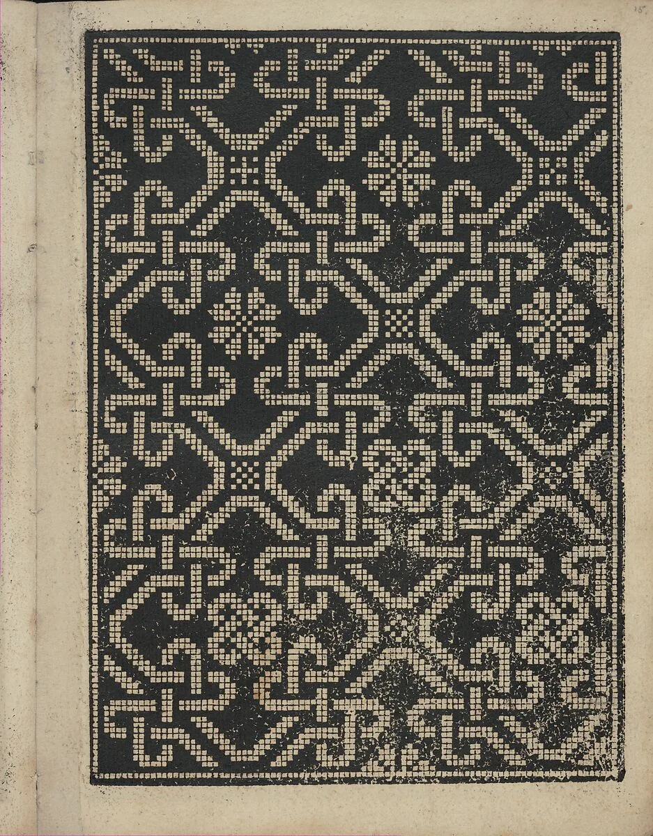 Libbretto nouellamete composto per maestro Domenico da Sera...lauorare di ogni sorte di punti, page 15 (recto) — Domenico da Sera