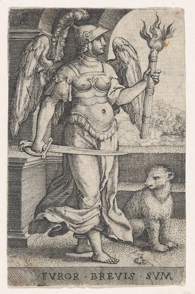 Wrath (Ira), from "The Seven Vices" — Georg Pencz