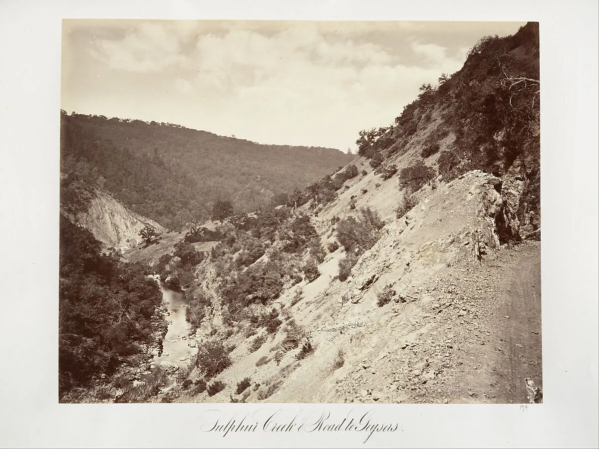 Sulphur Creek and Road to Geysers — Carleton E. Watkins