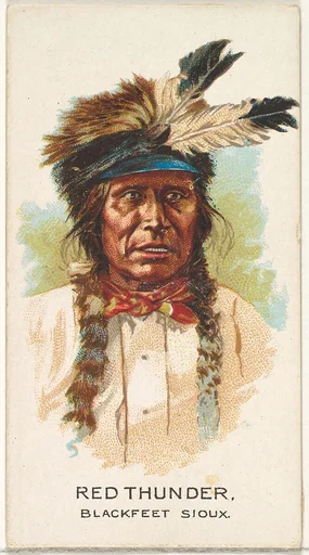Red Thunder, Blackfeet Sioux, from the American Indian Chiefs series (N2) for Allen & Ginter Cigarettes Brands