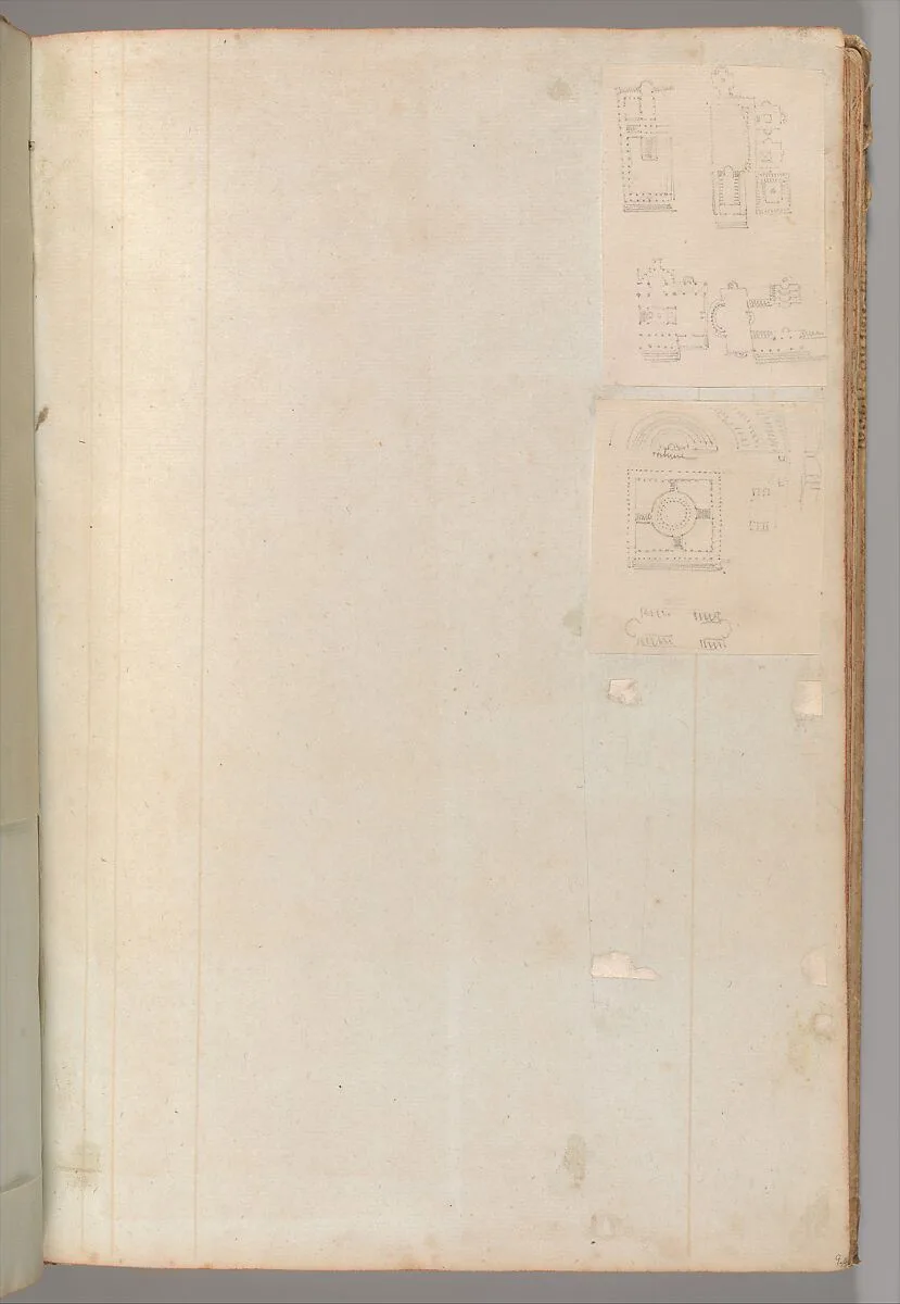 Page from a Scrapbook containing Drawings and Several Prints of Architecture, Interiors, Furniture and Other Objects — Charles Percier|Pierre François Léonard Fontaine