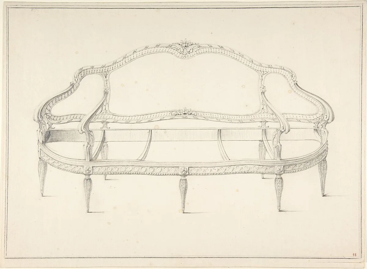Design for a Settee — Anonymous, French, 18th century