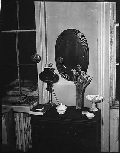 [Interior View of Walker Evans's Apartment Showing Bureau and Mirror, 441 East 92nd Street, New York City]