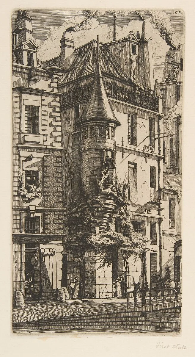 House with a Turret, rue de la Tixéranderie, Paris — Charles Meryon