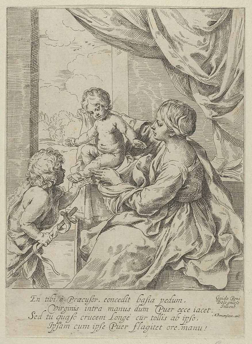 The Virgin and Child at a table with the young John the Baptist, after Reni — Guido Reni|Anonymous, 17th century|Anthony Bonenfant