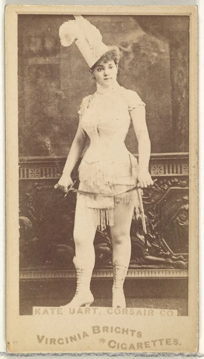 Kate Uart, Corsair Co., from the Actors and Actresses series (N45, Type 1) for Virginia Brights Cigarettes — Allen & Ginter