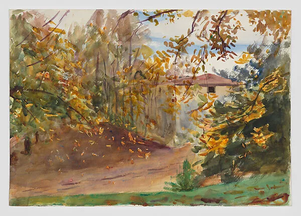 Garden Scene with Building, Villa Varramista — Emily Sargent