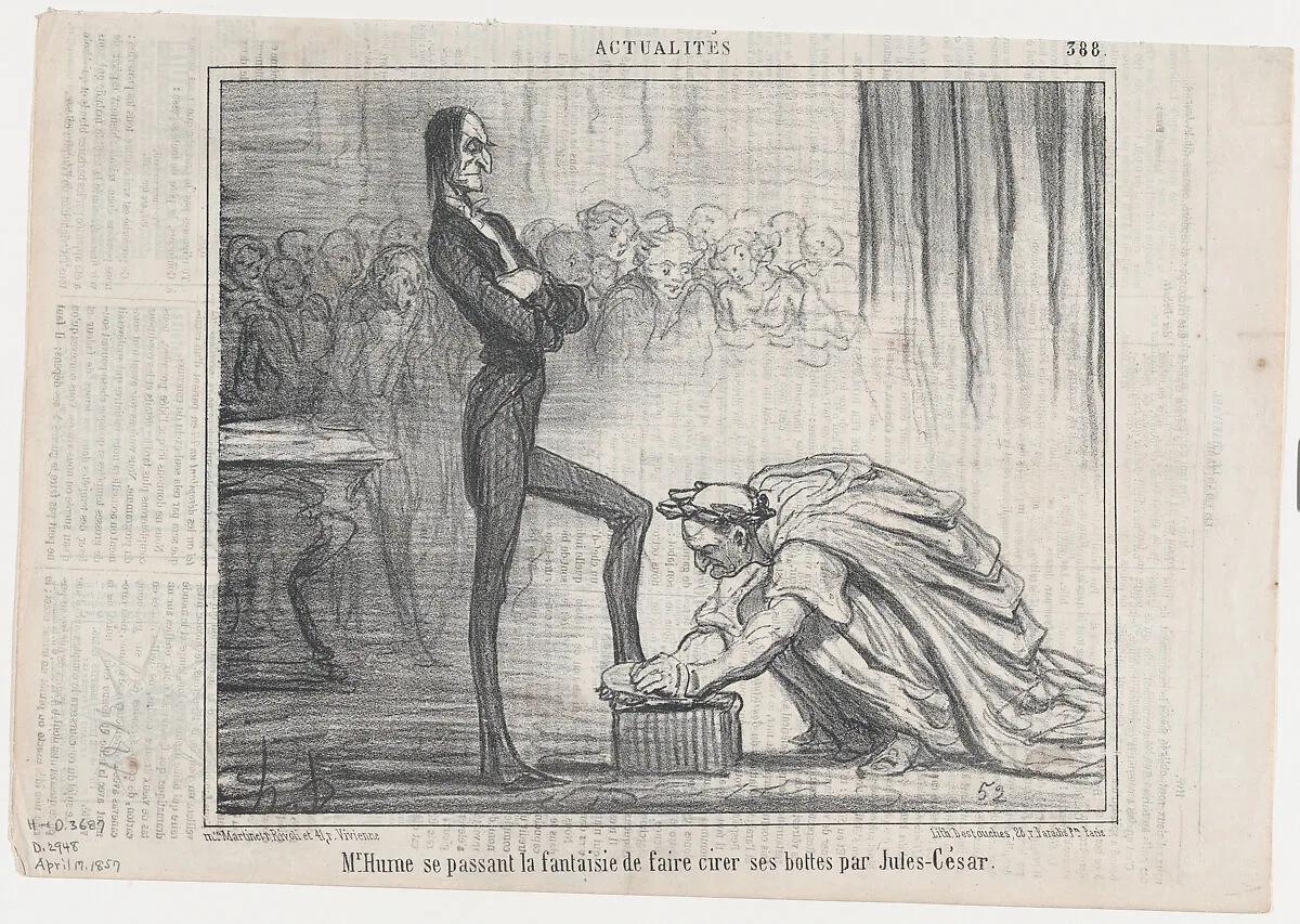 Mr. Hume se passant la fantaisie..., from Actualités, published in Le Charivari, April 17, 1857 — Aaron Martinet|Honoré Daumier|Destouches