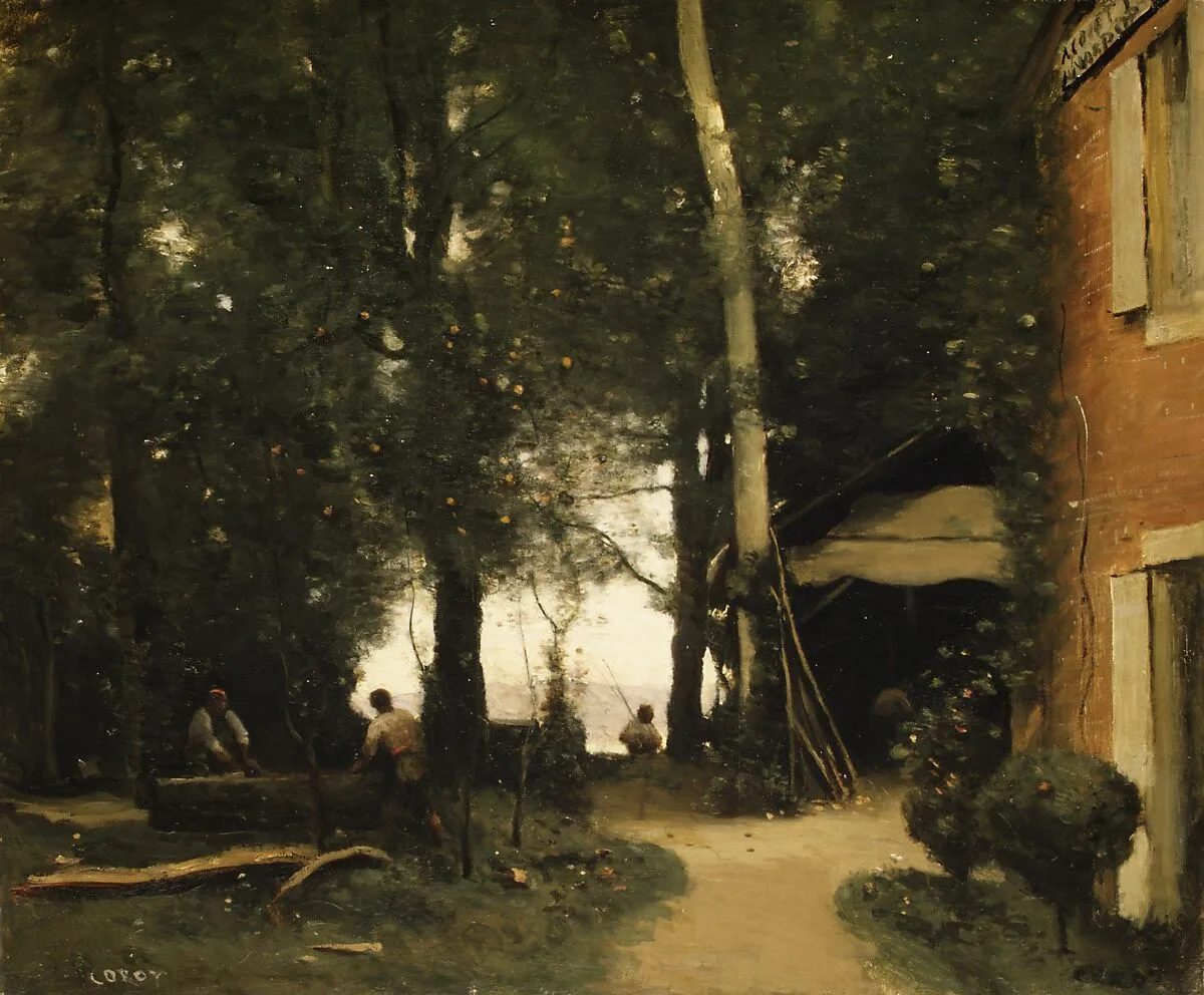 The Banks of the Seine at Conflans — Camille Corot