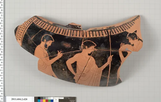 Terracotta fragment of a column-krater (bowl for mixing wine and water)