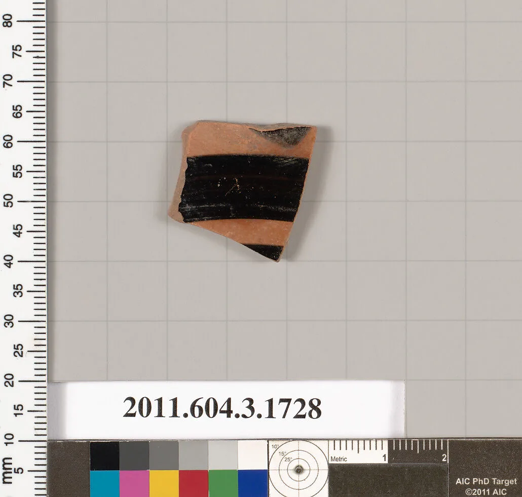 Terracotta fragment of a kylix: Band or lip cup (drinking cup) — Unknown