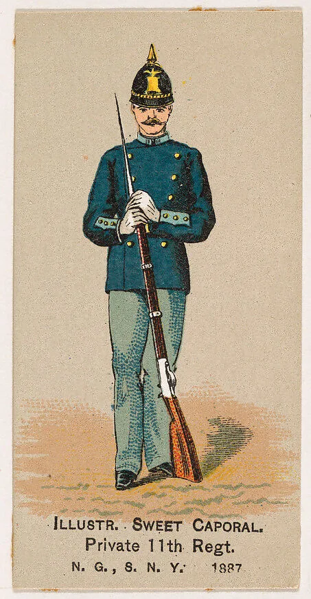 Private, 11th Regiment, National Guard of the State of New York, from the Military Series (N224) issued by Kinney Tobacco Company to promote Sweet Caporal Cigarettes — Kinney Brothers Tobacco Company