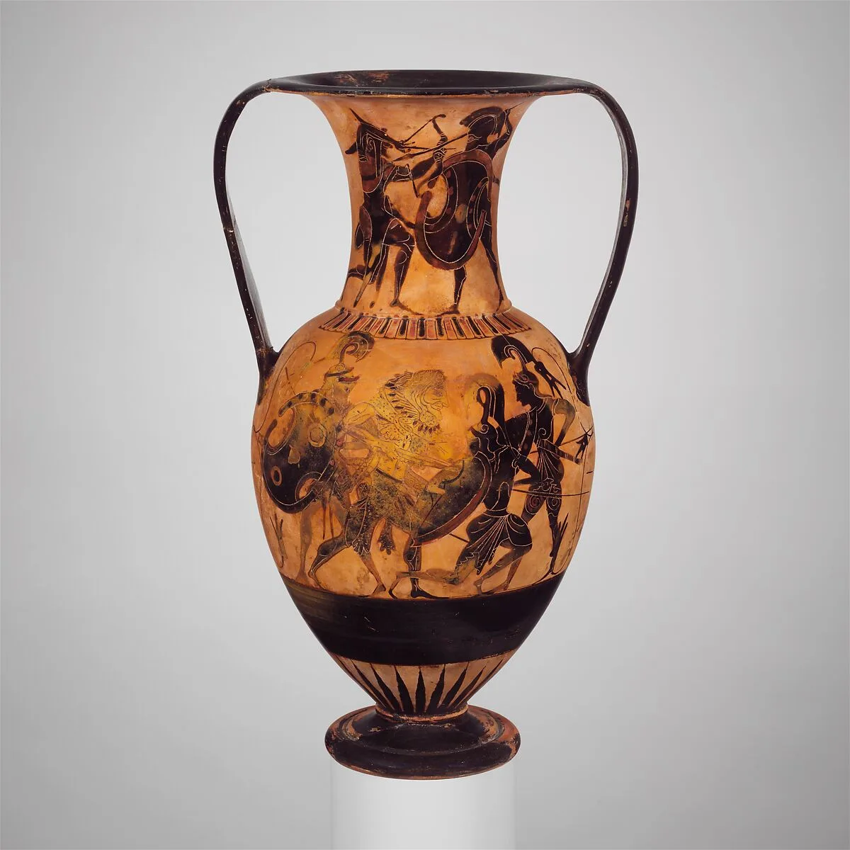 Terracotta neck-amphora of Nicosthenic shape (jar) — Class of Cabinet des Médailles 218