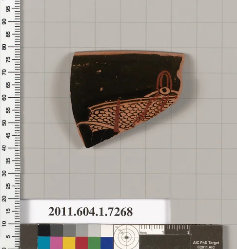 Terracotta rim fragment of a kylix (drinking cup)