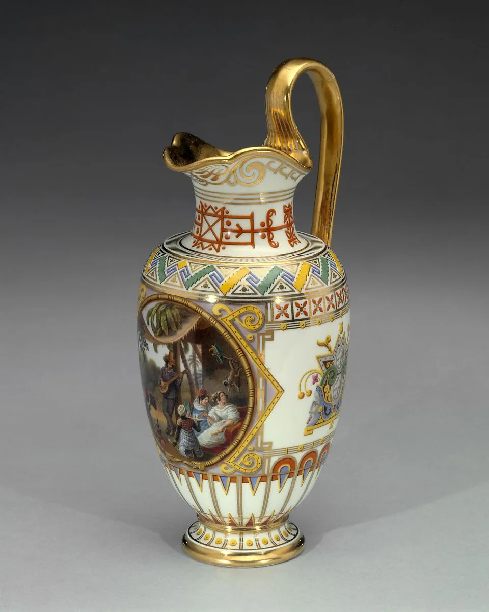 Milk jug (pot à lait ovoïde) (part of a service) — Jean Charles Develly|Sèvres Manufactory|Pierre Riton|Louis Philippe, King of France