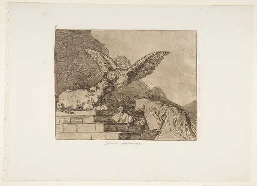 Plate 73 from "The Disasters of War" (Los Desastres de la Guerra): 'Feline pantomime' (Gatesca pantomima)