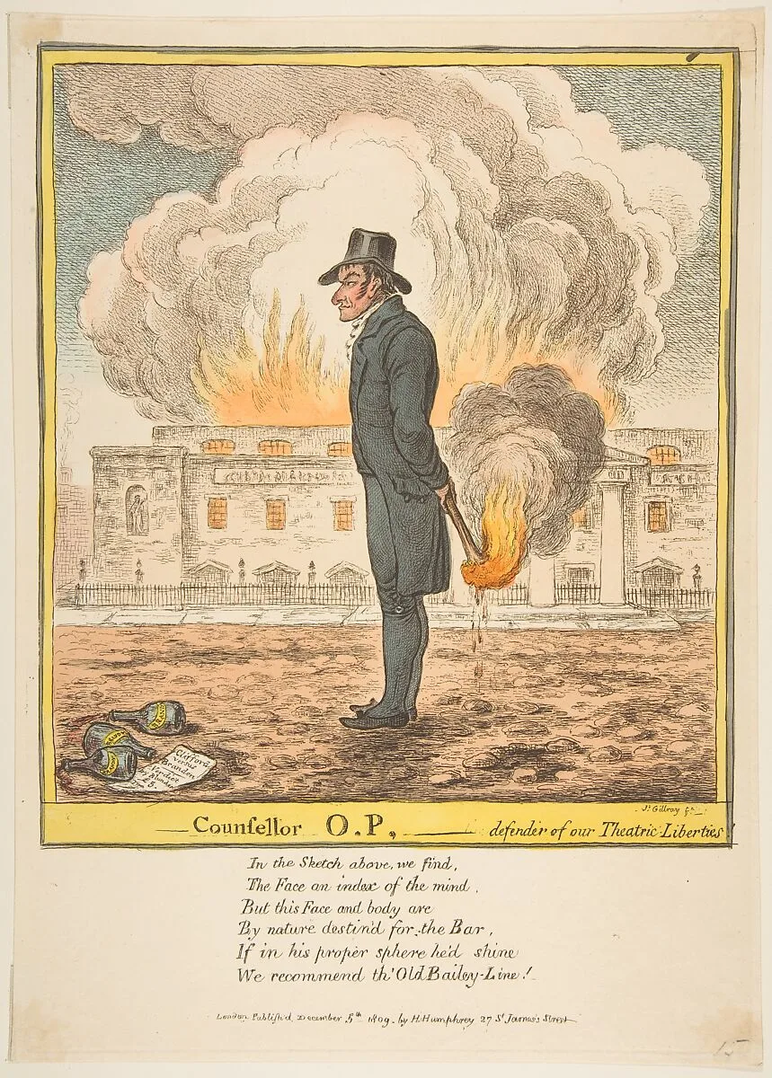 Counsellor O.P.–Defender of our Theatric Liberties — James Gillray|Hannah Humphrey