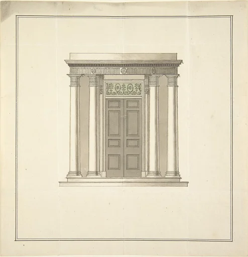 Design for a Doorway with a Portico in the Classical Style