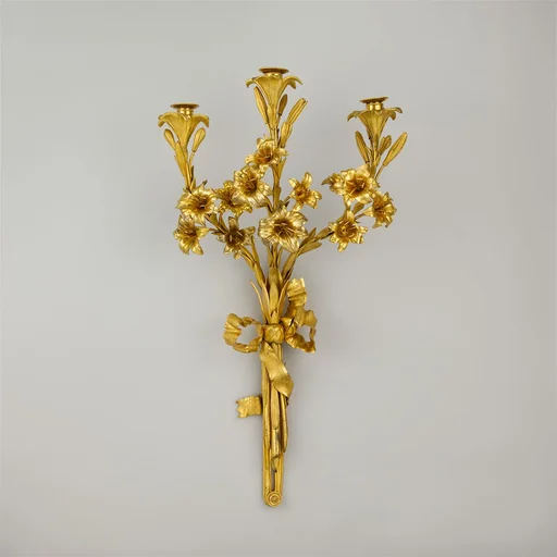 Pair of three-light sconces (bras de lumière)