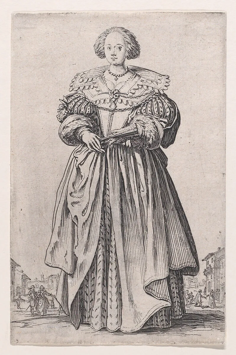 La Dame a l'Eventail (The Lady with a Fan), from La Noblesse (The Nobility) — Jacques Callot