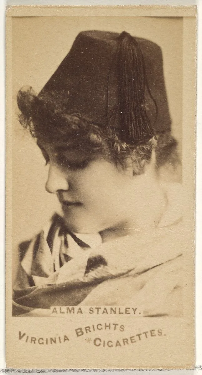 Alma Stanley, from the Actors and Actresses series (N45, Type 1) for Virginia Brights Cigarettes — Allen & Ginter