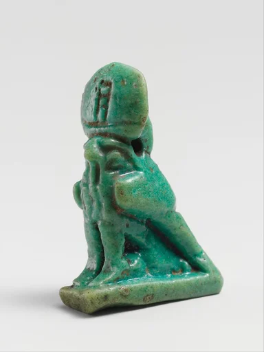 Faience amulet of Ra Horakhty