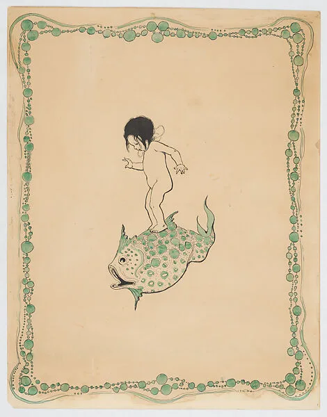 Water Baby Rides a Fish, for Charles Kingsley's "The Water-Babies" — Jessie Wilcox Smith