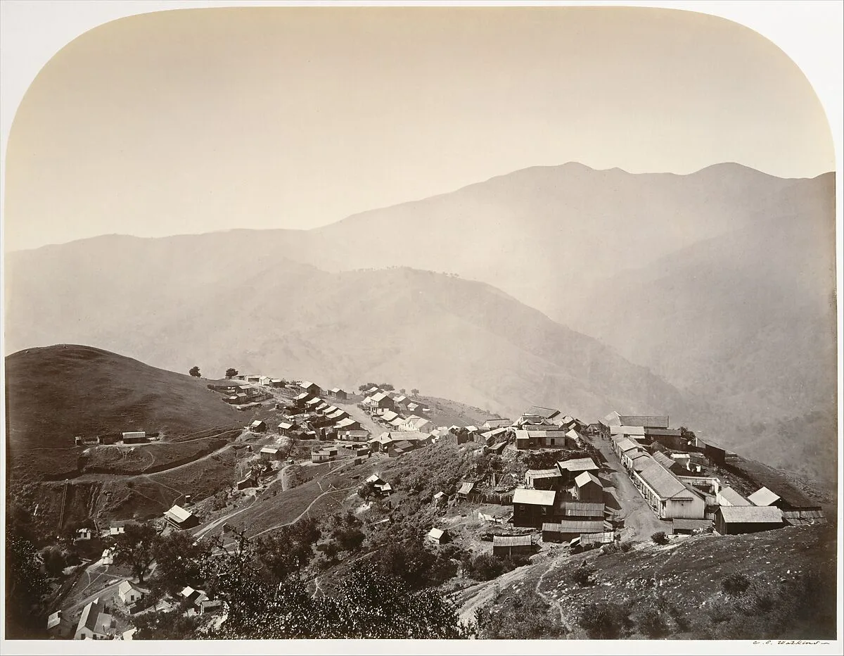 The Town on the Hill, New Almaden — Carleton E. Watkins