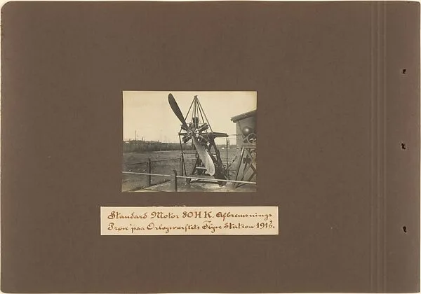 Standard Motor 80HK. Afbremsnings Prore'paa Orlogsvarftets Flyve Station 1916. — Jacob Christian Hansen Ellehammer|Vilhelm Ellehammer