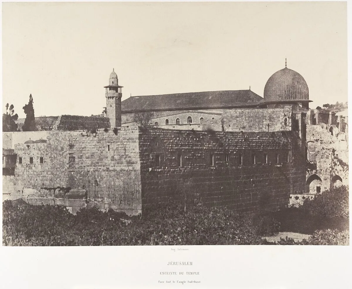 Jérusalem, Enceinte du Temple, Face sud de l'angle Sud-Est — Imprimerie photographique de Blanquart-Évrard, à Lille|Auguste Salzmann