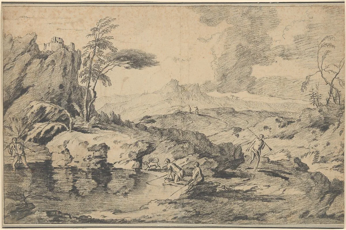 Landscape with Fishermen — Gaspard Dughet