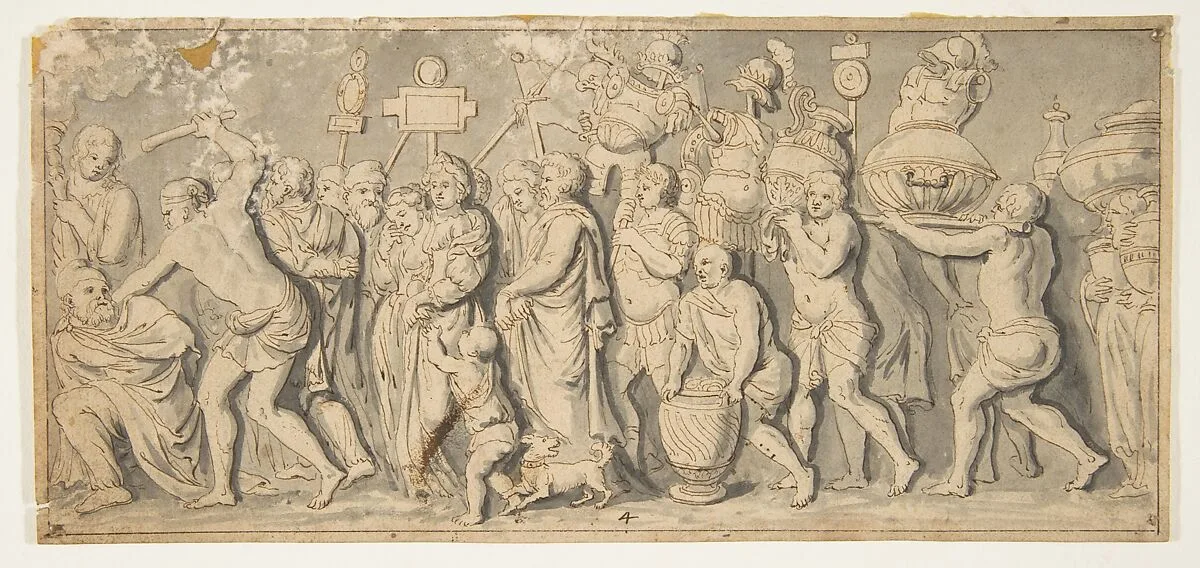 Design for a Roman Procession — Anonymous, French, 18th century