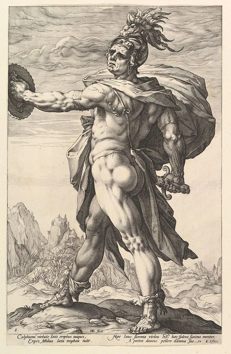 Calphurnius, from "The Roman Heroes" — Hendrick Goltzius