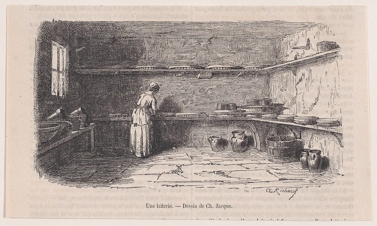 A Dairy, from "Le Magasin Pittoresque" — Charles Tamisier|Charles Jacque