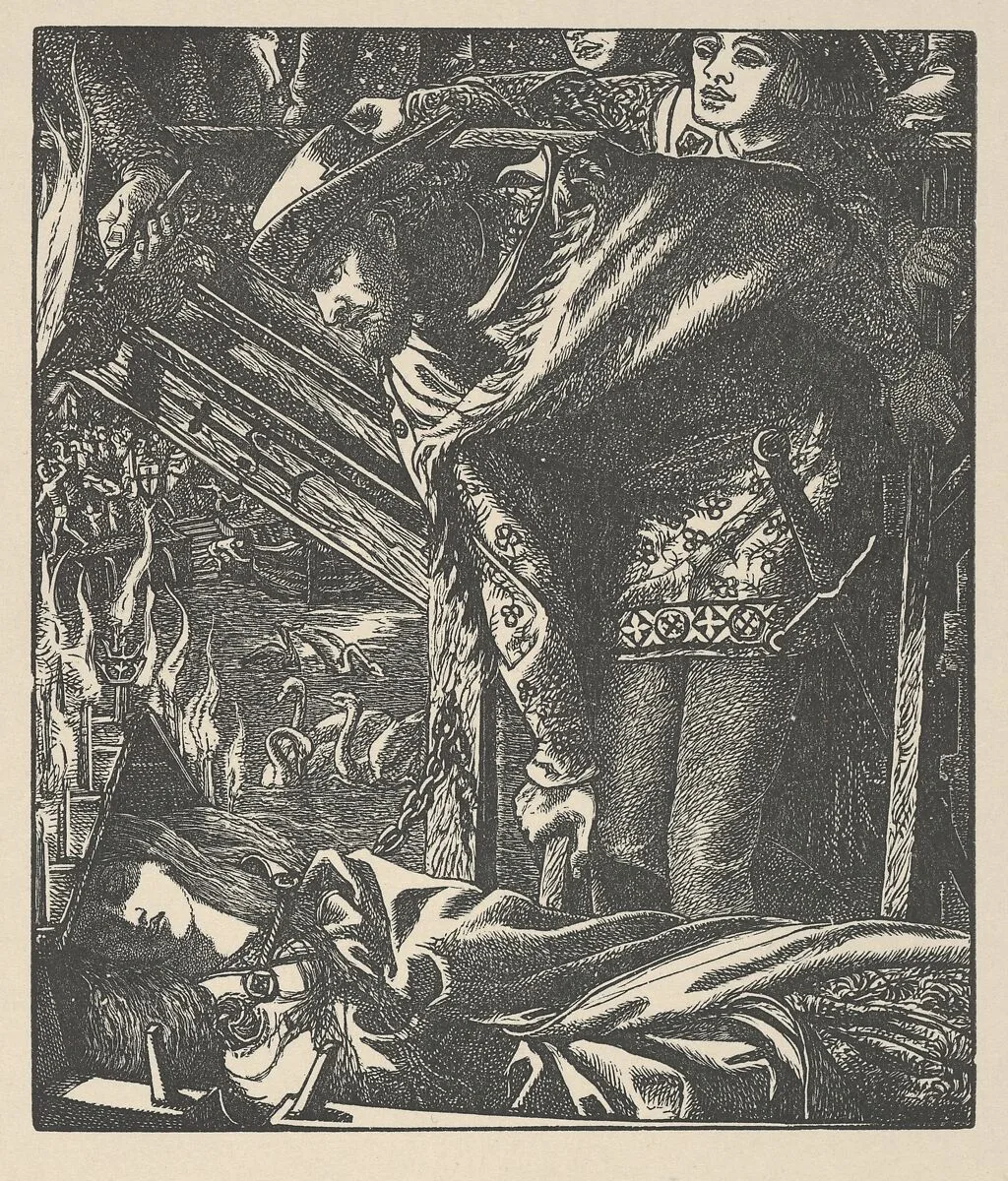 The Lady of Shalott (from Tennyson's Poems, New York, 1903) — Dante Gabriel Rossetti|Dalziel Brothers