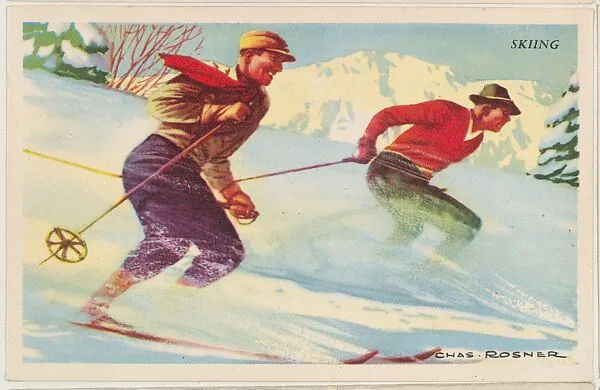 Skiing, bakery card from the Speed Pictures series (D39-8), issued by Bell Bakeries, Inc. — Bell Bakeries, Inc.