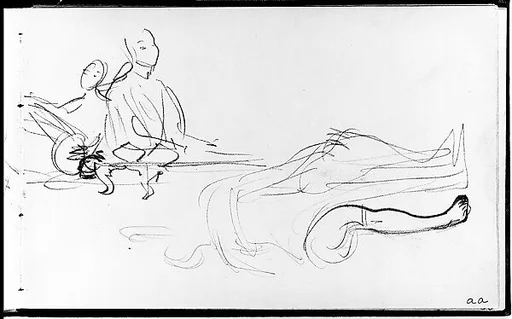 Javanese Dancer, Two Musicians (from Sketchbook of Javanese Dancers)