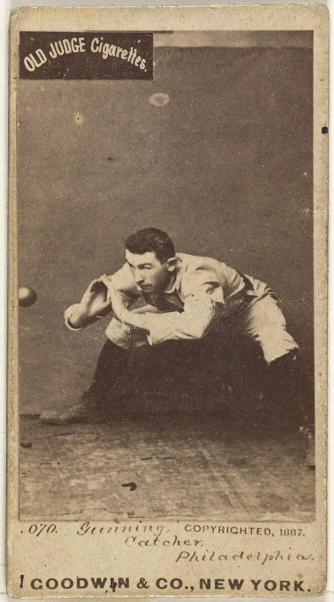 Thomas Francis Gunning, Catcher, Philadelphia, from the Old Judge series (N172) for Old Judge Cigarettes — Goodwin & Company