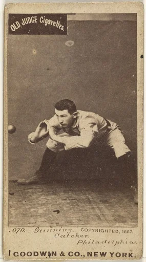 Thomas Francis Gunning, Catcher, Philadelphia, from the Old Judge series (N172) for Old Judge Cigarettes