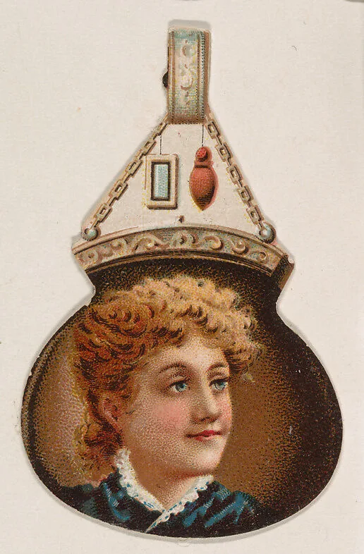 Woman's portrait on novelty, from the Novelties series (N228, Type 3) issued by Kinney Bros. — Kinney Brothers Tobacco Company