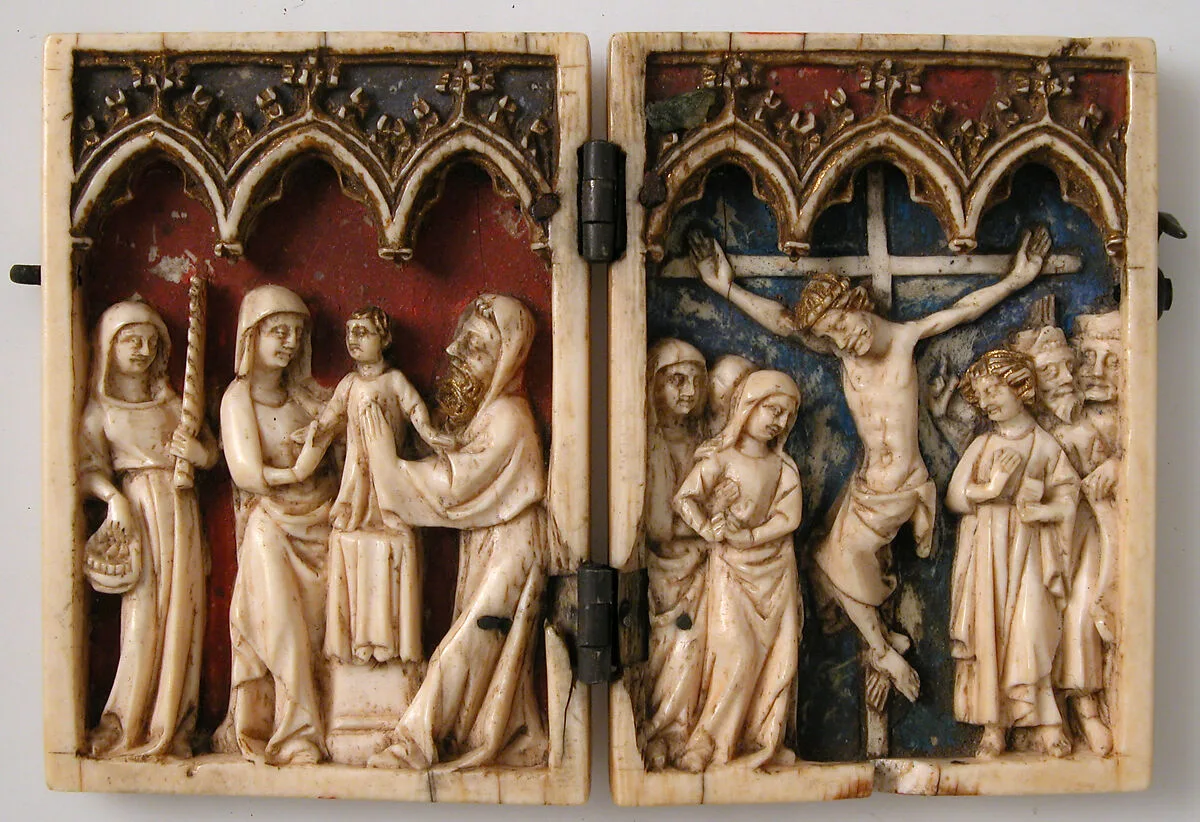 Diptych with Presentation of Christ in the Temple and Crucifixion — Unknown