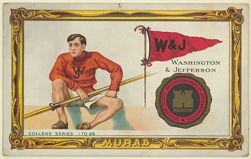 Washington and Jefferson, version two, part of the College Series cabinet cards (T6)