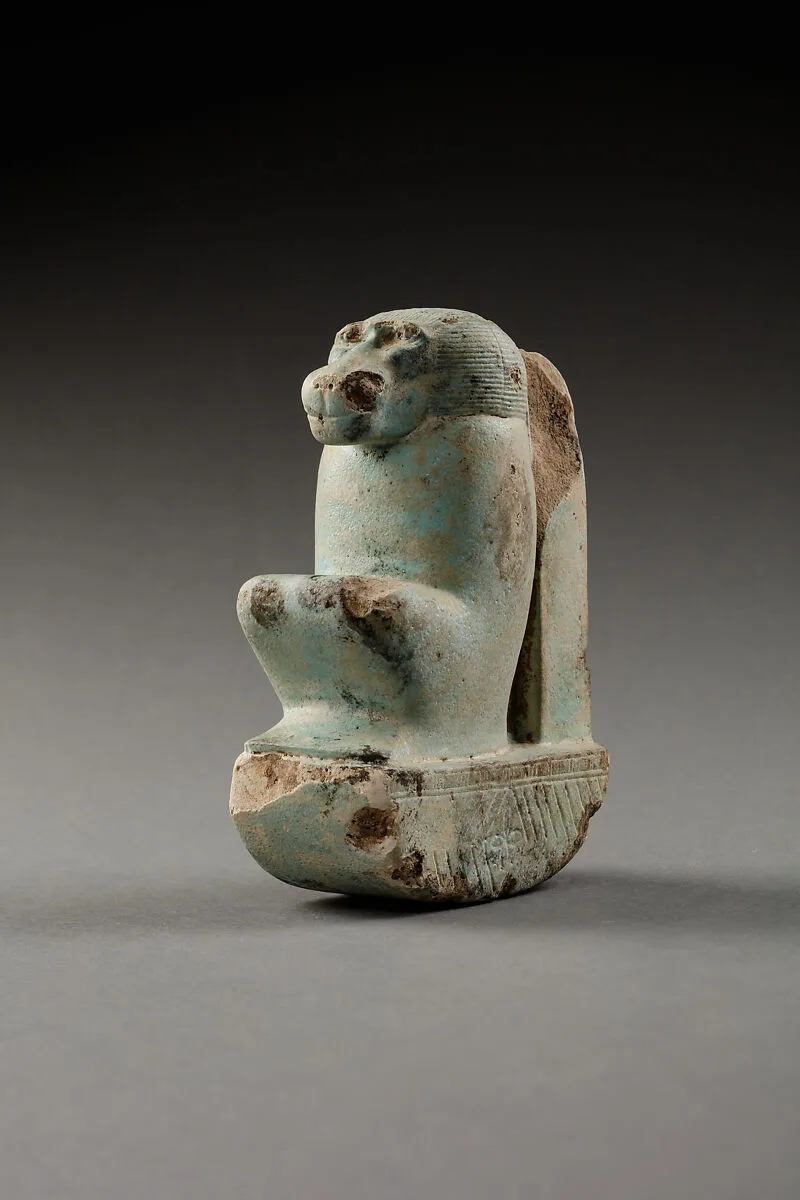 Figure of baboon on a basket and with a pillar, the shebet offering — Unknown