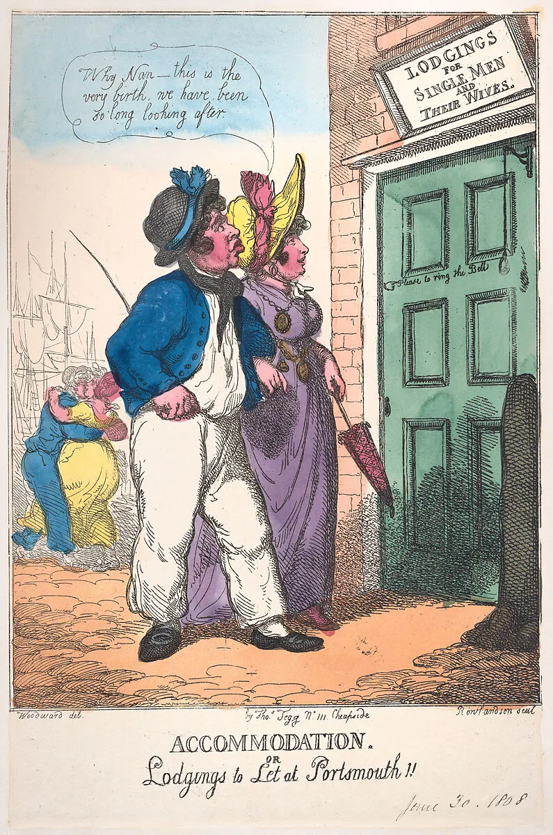 Accommodation, or Lodgings to Let at Portsmouth!! — George Murgatroyd Woodward|Thomas Tegg|Thomas Rowlandson