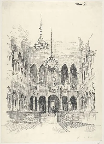 Interior View of the Nave of Barnard's Cloisters — Edward Howard Suydam