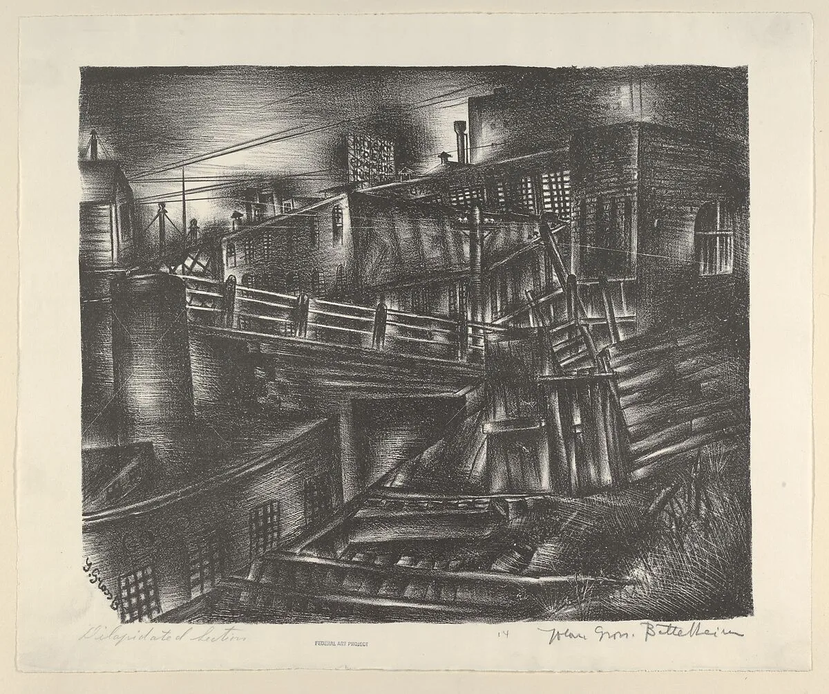 Dilapidated Section — Jolan Gross Bettelheim|WPA