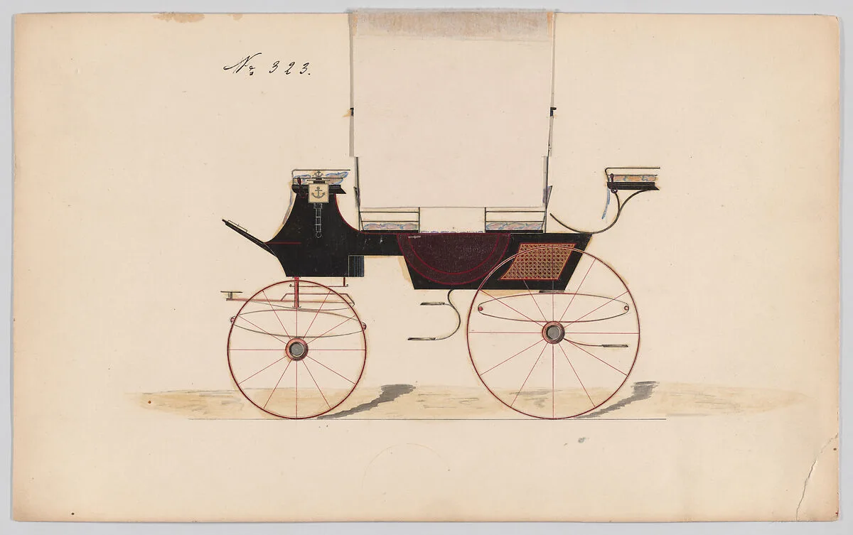 Design for Ten Seat Drag, no. 323 — Brewster & Co.