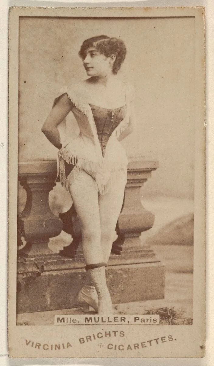 Mlle. Muller, Paris, from the Actors and Actresses series (N45, Type 1) for Virginia Brights Cigarettes — Allen & Ginter